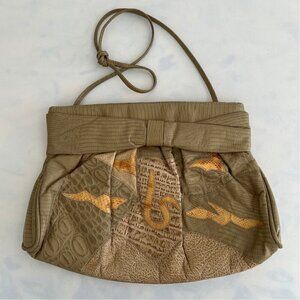 Park Ave Int. Genuine Leather Vintage Made In USA Abstract Clutch Shoulder Bag